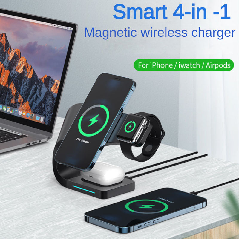 Magnetic wireless charger three -in -one fast filling Apple mobile phone/headset/iwatch DS00124