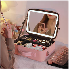 MAKEUP ORGANIZER CASE Multi-functional Makeup Bag with Mirror DS00129