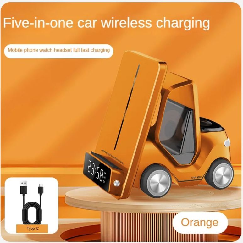 New desktop 3-in-1 wireless fast charging bracket car shape DS00052