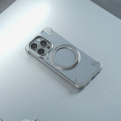 Frameless Case for iPhone 15 Pro Max/15 Pro, [Compatible with Magsafe] 360° Rotatable Ring Invisible Kickstand DS00089