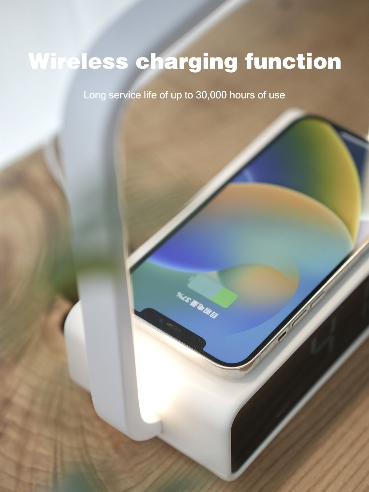 Bedside Lamp, Touch Table Lamp with Wireless Charger (Adapter with American 2 prong flat pin Plug ）DS00104