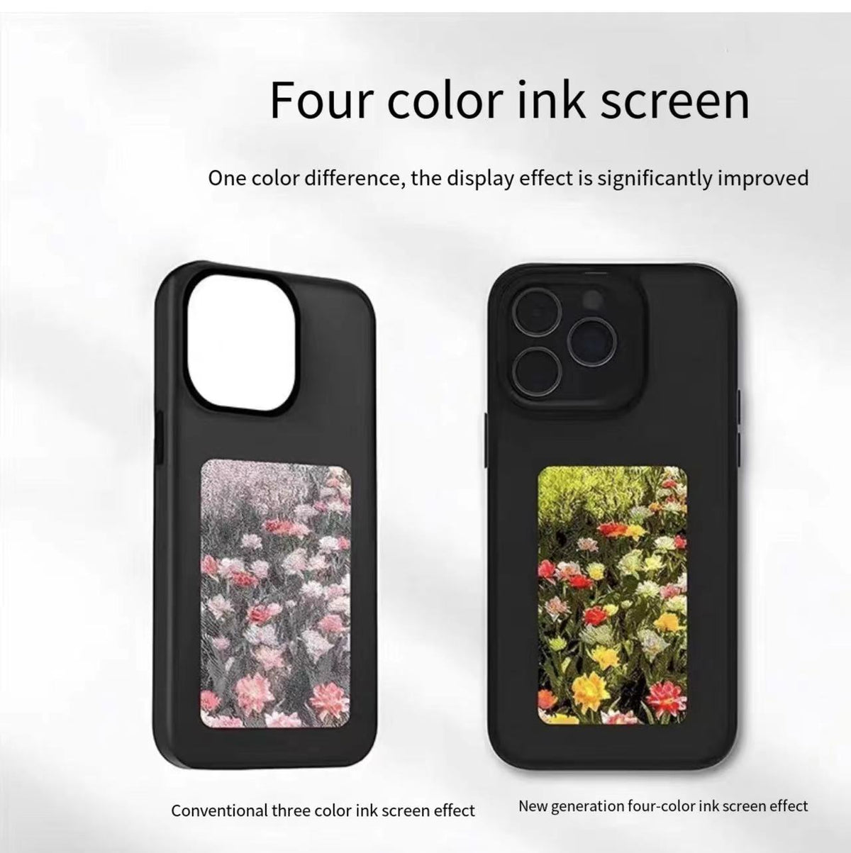 NFC Color Smart Electronic Ink Phone Case for iPhone 13/14/15 Pro/Pro Max DS00086